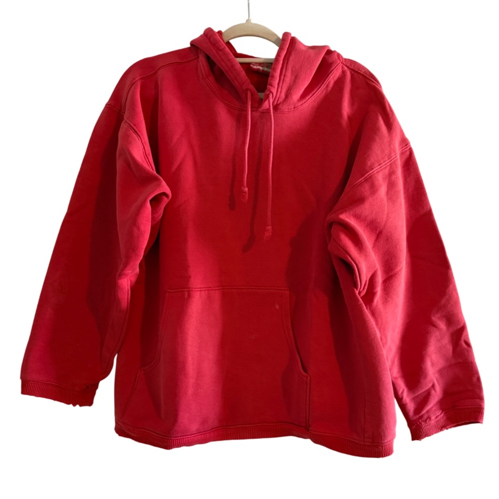 Vintage 90s Marlboro Country Store Blank Hoodie Large Red Pullover Sweatshirt L
